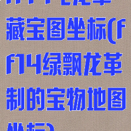 ff14飞龙革藏宝图坐标(ff14绿飘龙革制的宝物地图坐标)
