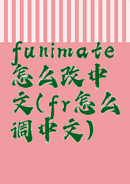 funimate怎么改中文(fr怎么调中文)
