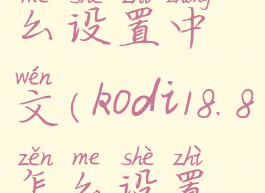 kodi17.6怎么设置中文(kodi18.8怎么设置中文)