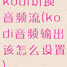 kodi切换音频流(kodi音频输出该怎么设置)
