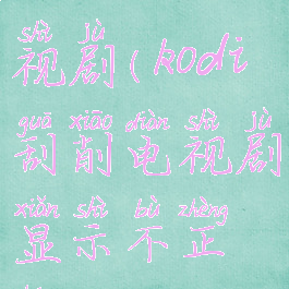 kodi刮削电视剧(kodi刮削电视剧显示不正常)