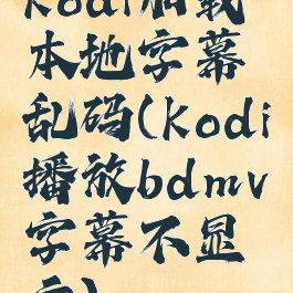 kodi加载本地字幕乱码(kodi播放bdmv字幕不显示)
