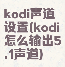 kodi声道设置(kodi怎么输出5.1声道)