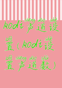 kodi声道设置(kodi设置声道数)