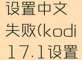 kodi怎么设置中文失败(kodi17.1设置中文)