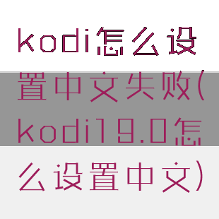 kodi怎么设置中文失败(kodi19.0怎么设置中文)
