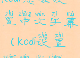 kodi怎么设置中文字幕(kodi设置中文教程)