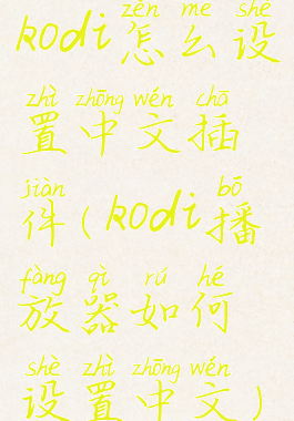 kodi怎么设置中文插件(kodi播放器如何设置中文)