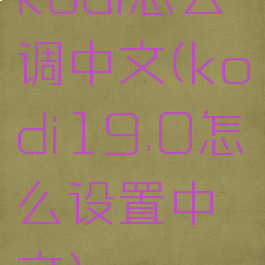 kodi怎么调中文(kodi19.0怎么设置中文)