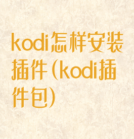 kodi怎样安装插件(kodi插件包)