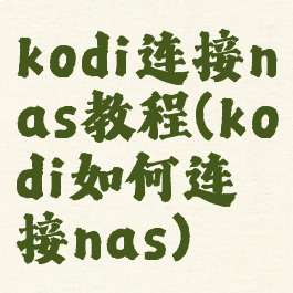 kodi连接nas教程(kodi如何连接nas)