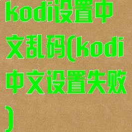 kodi设置中文乱码(kodi中文设置失败)