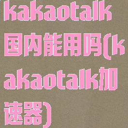 kakaotalk国内能用吗(kakaotalk加速器)