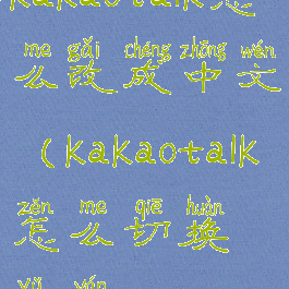 kakaotalk怎么改成中文(kakaotalk怎么切换语言)