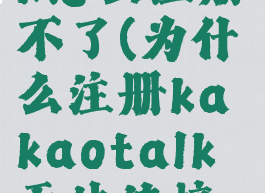 kakaotalk怎么注册不了(为什么注册kakaotalk无法连接服务器)
