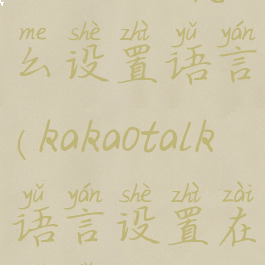 kakaotalk怎么设置语言(kakaotalk语言设置在哪里)