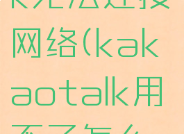 kakaotalk无法连接网络(kakaotalk用不了怎么办)