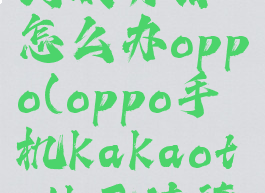 kakaotalk无法连接到服务器怎么办oppo(oppo手机kakaotalk无法连接到服务器怎么办)