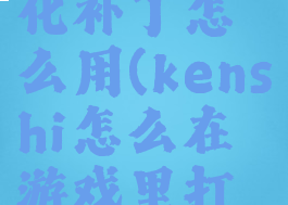 kenshi汉化补丁怎么用(kenshi怎么在游戏里打中文)
