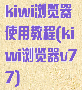 kiwi浏览器使用教程(kiwi浏览器v77)