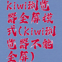 kiwi浏览器全屏模式(kiwi浏览器不能全屏)
