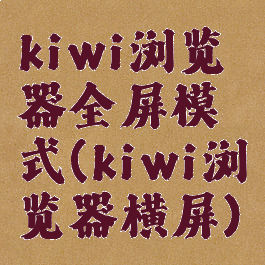 kiwi浏览器全屏模式(kiwi浏览器横屏)