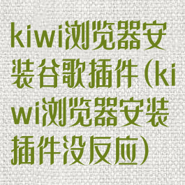 kiwi浏览器安装谷歌插件(kiwi浏览器安装插件没反应)