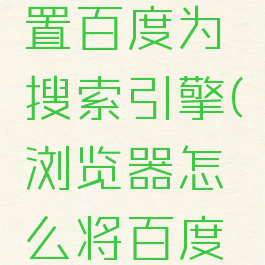 kiwi浏览器怎么设置百度为搜索引擎(浏览器怎么将百度设置为默认搜索)