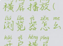 kiwi浏览器横屏播放(浏览器怎么开启横屏模式)