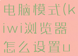 kiwi浏览器电脑模式(kiwi浏览器怎么设置ua)