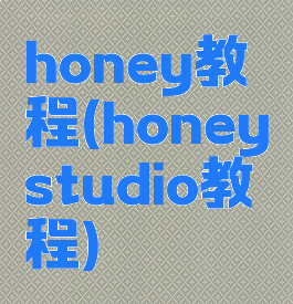honey教程(honeystudio教程)