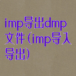 imp导出dmp文件(imp导入导出)