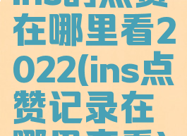 ins的点赞在哪里看2022(ins点赞记录在哪里查看)