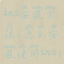 ins安装方法(怎么安装使用ins)