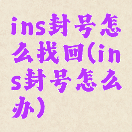 ins封号怎么找回(ins封号怎么办)