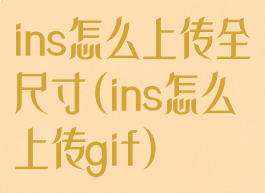 ins怎么上传全尺寸(ins怎么上传gif)