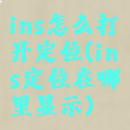 ins怎么打开定位(ins定位在哪里显示)