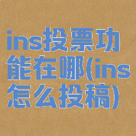 ins投票功能在哪(ins怎么投稿)