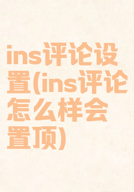 ins评论设置(ins评论怎么样会置顶)