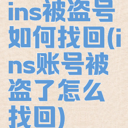 ins被盗号如何找回(ins账号被盗了怎么找回)