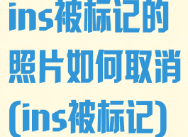 ins被标记的照片如何取消(ins被标记)
