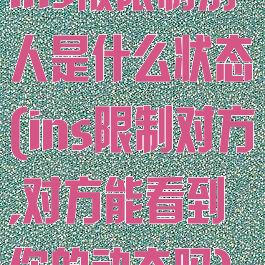 ins被限制别人是什么状态(ins限制对方,对方能看到你的动态吗)