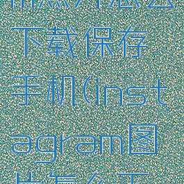 instagram照片怎么下载保存手机(instagram图片怎么下载到手机)