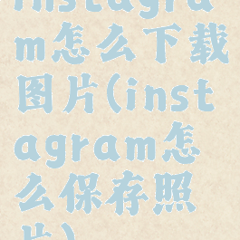instagram怎么下载图片(instagram怎么保存照片)