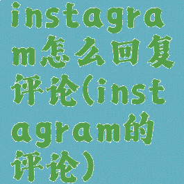 instagram怎么回复评论(instagram的评论)