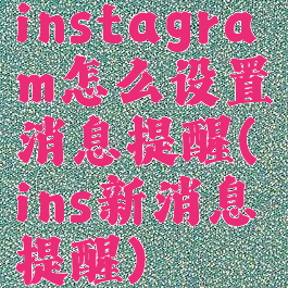 instagram怎么设置消息提醒(ins新消息提醒)