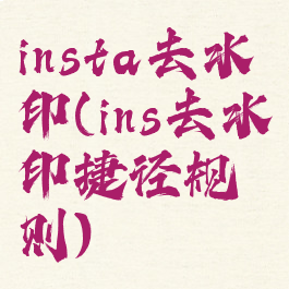 insta去水印(ins去水印捷径规则)