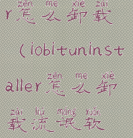 iobituninstaller怎么卸载(iobituninstaller怎么卸载流氓软件)