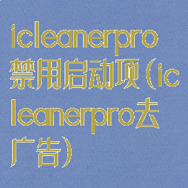 icleanerpro禁用启动项(icleanerpro去广告)