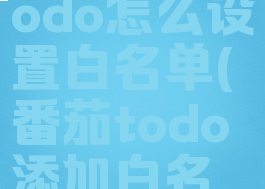ipad番茄todo怎么设置白名单(番茄todo添加白名单)